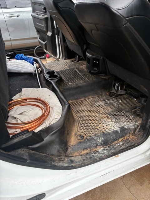 Vehicle interior before detailing